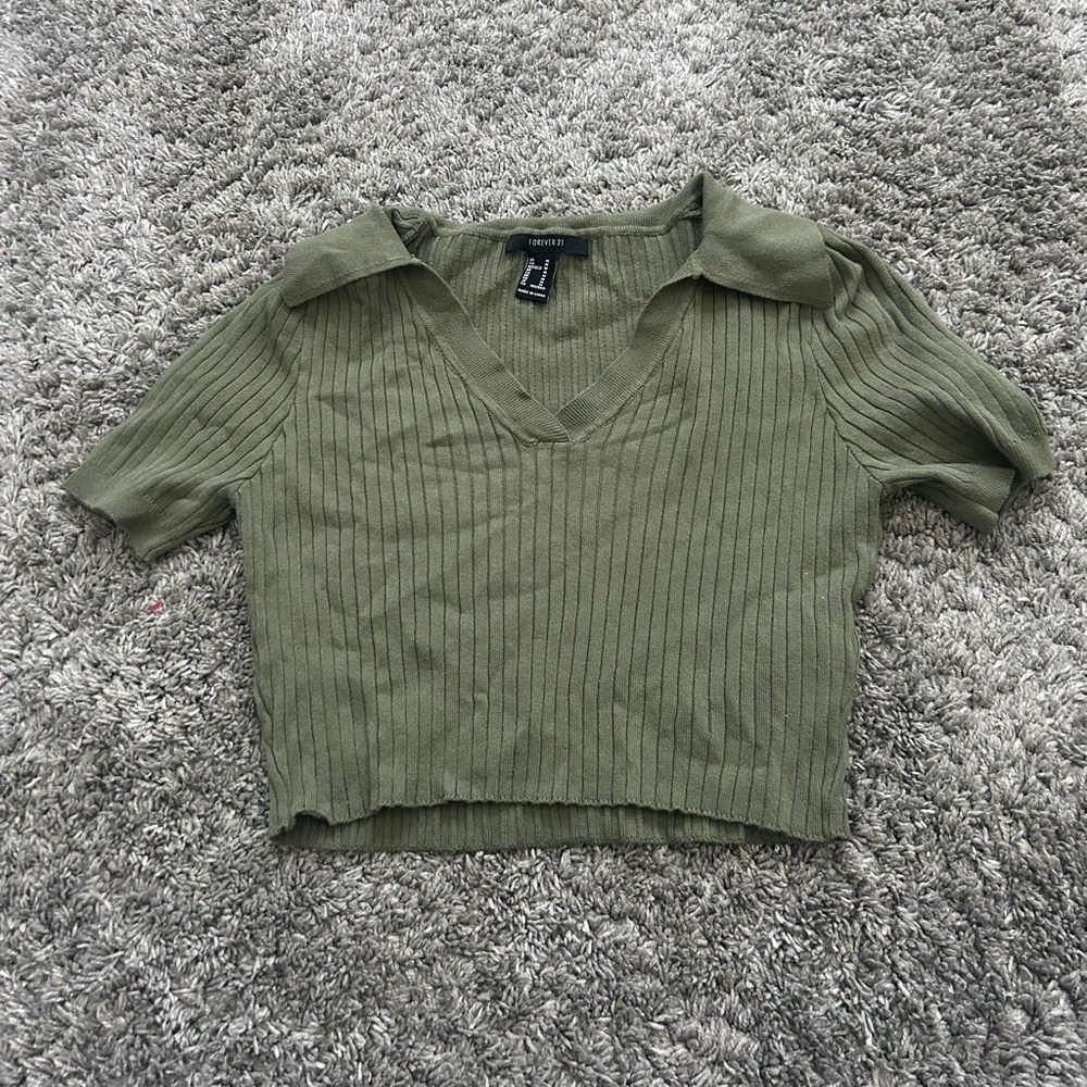 Forever 21 Olive Crop Top